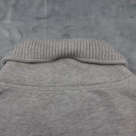 Mark Law Sweater Mens L Gray Long Sleeve Collared Button Pocket Knit Pullover - Picture 14 of 16